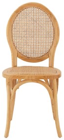 Καρέκλα TINSLEY Ξύλινη με Οβάλ πλάτη και Rattan Φυσικό 45x50x97εκ. 45x50x97 εκ.