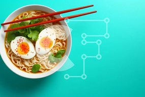 Intra Συλλεκτικό Ξύλινο Παζλ Plywood  4mm - Μπολ Ramen Noodles με μαλακά βραστά αυγά Σε Ξύλινο Κουτί - Διαστάσεις: 10x10 cm – 25 κομμάτια