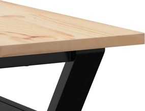 vidaXL Τραπεζάκι Σαλονιού Πλαίσιο Υ 90x90x45εκ Μασίφ Πεύκο/Ατσάλι