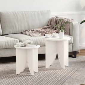 vidaXL Σετ Τραπεζιού Για Καφέ 2 pcs Λευκό 41.5 x 41.5 x 44 cm