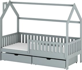Παιδικό Κρεβάτι Σπιτάκι NATAN 80x190 - grey