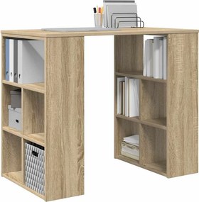 vidaXL Γραφείο με ράφι Δρύς Sonoma 90 x 50 x 75 εκ. Επεξεργασμένο ξύλο