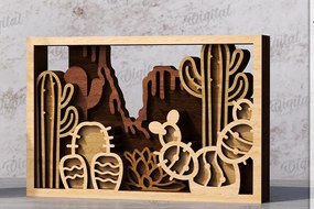 Σετ των 2 Intra απο ξύλο plywood 3mm-4mm πάχος Διακόσμηση σπιτιού με 3D επίπεδα Δίασταση 30x20 cm INTRAFABR-119973345