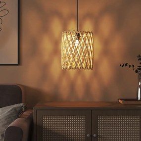 Καπέλο Φωτιστικού Ø23x28 εκ. από Wicker - Καφέ