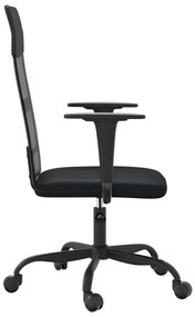 Καρέκλα Γραφείου Ρυθμ. Ύψος Μαύρη Διχτυωτό Ύφασμα/Συνθ. Δέρμα - Μαύρο