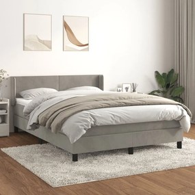 ΚΡΕΒΑΤΙ BOXSPRING ΜΕ ΣΤΡΩΜΑ ΑΝΟΙΧΤΟ ΓΚΡΙ 140X190 ΕΚ. ΒΕΛΟΥΔΙΝΟ 3130835