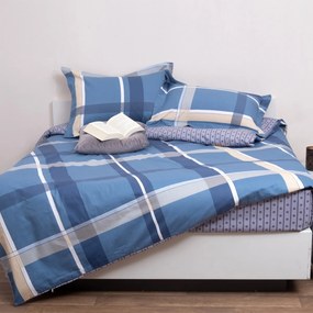 Παπλωματοθήκη Υπέρδιπλη (Σετ 220x240) 2 Όψεων Viopros Νιούτον Πετρόλ