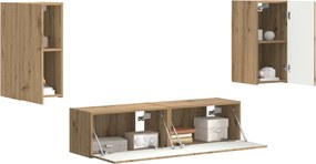 vidaXL Σετ επίπλου τηλεόρασης 4 pcs Artisan Oak Επεξεργασμένο ξύλο