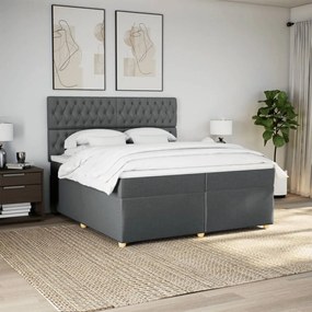 ΚΡΕΒΑΤΙ BOXSPRING ΜΕ ΣΤΡΩΜΑ ΣΚΟΥΡΟ ΓΚΡΙ 200X200 ΕΚ. ΥΦΑΣΜΑΤΙΝΟ 3291395