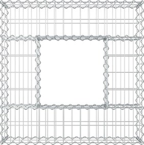 vidaXL Ανασηκωμένο κρεβάτι gabion Ασημί