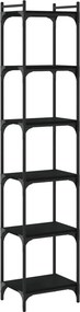 vidaXL Βιβλιοθήκη 6 Επιπέδων Μαύρη 40x30x188 εκ. Επεξεργασμένο Ξύλο