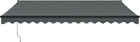 vidaXL Τέντα Πτυσσόμενη Ανθρακί 4,5 x 3 μ. Ύφασμα και Αλουμίνιο