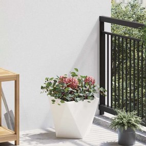 vidaXL Γλάστρα 2 τμχ. Λευκό 30 x 30 x 30 cm Ατσάλι