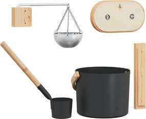 vidaXL Σετ Αξεσουάρ Σαουνάς 5 pcs Μαύρο