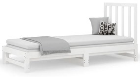 vidaXL Καναπές Κρεβάτι Συρόμενος Λευκός 2x(90x200) εκ. Μασίφ Πεύκο