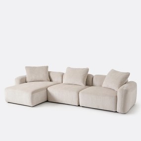 Γωνιακός αριστερός modular καναπές 3 θέσεων, από ζακάρ chenille, AMAD