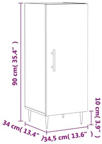 Ντουλάπι Sonoma Δρυς 34,5x34x90 εκ. από Επεξεργασμένο Ξύλο - Καφέ