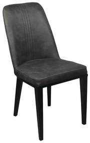 CASTER Καρέκλα Τραπεζαρίας Κουζίνας, Μέταλλο Βαφή Μαύρο, Ύφασμα Suede Ανθρακί  45x60x89cm [-Μαύρο/Ανθρακί-] [-Μέταλλο/PVC - PU-] ΕΜ157,1