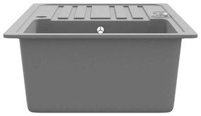 Νεροχύτης Αναστρέψιμος με Μονή Γούρνα &amp; Στραγγιστήρι Γκρι Γρανιτένιος