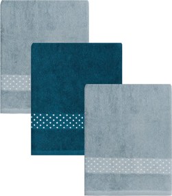 Πετσέτες Προσώπου (Σετ 3τμχ) Kentia Versus Manuel 360gsm Μπλε,Γαλάζιο