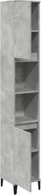 vidaXL Ντουλάπι Μπάνιου Γκρι Σκυροδέματος 30x30x190 εκ. Επεξ. Ξύλο