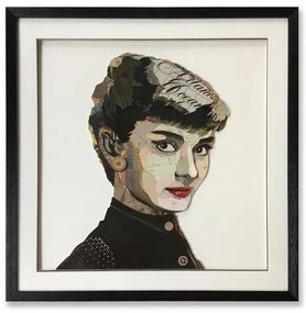 Πίνακας Κολάζ Audrey Hepburn 75x75 εκ. 3600-5 Supergreens-3600-5-Μαύρο 3600-5