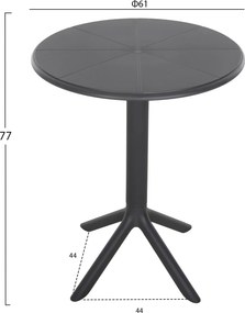 ΤΡΑΠΕΖΙ ΠΟΛΥΠΡΟΠΥΛΕΝΙΟΥ ΣΤΡΟΓΓΥΛΟ TERRIN HM6124.20 ΓΚΡΙ Φ61x77Υεκ.