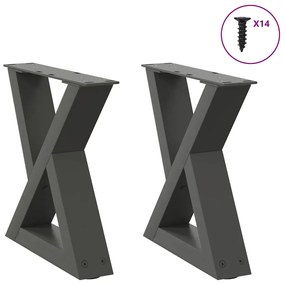 Πόδια Τραπεζιού Σαλονιού 2 τεμ. Ανθρακί 40x(30-31,3) εκ. Ατσάλι