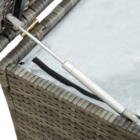 vidaXL Κουτί Αποθήκευσης Κήπου Γκρι 200x50x60 εκ. από Συνθετικό Ρατάν