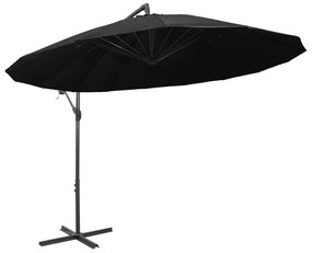 vidaXL Ομπρέλα Κρεμαστή Μαύρη 3 μ. με Ιστό Αλουμινίου