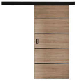 Συρόμενες πόρτες Dover 172, 27 kg, Sonoma οξιά, Πλαστικοποιημένη μοριοσανίδα, Ανοιχτό καφέ, Αλουμίνιο | Epipla1.gr