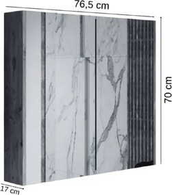 Stewehome Καθρέφτης Μπάνιου με Ντουλάπι Λευκό 76.5x70x17 cm