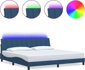 vidaXL Σκελετός Κρεβατιού Χωρίς Στρώμα Hanko Μπλε 200x200 εκ.Υφασμάτινο