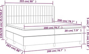 vidaXL Κρεβάτι Boxspring με Στρώμα Κρεμ 200x200 εκ. Υφασμάτινο