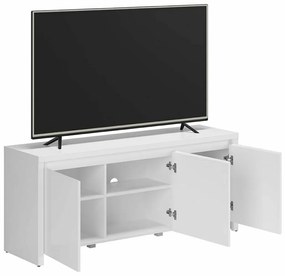 Τραπέζι Tv Boston ED104, Γυαλιστερό λευκό, Άσπρο, 143x71x32cm, 39 kg | Epipla1.gr