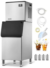 VEVOR Commercial Ice Maker 400LBS/24H with 300LBS Storage Bin Auto Self-Cleaning
