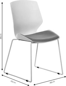 Καρέκλα γραφείου επισκέπτη Genuine PP λευκό-γκρι 47x52x85 εκ.