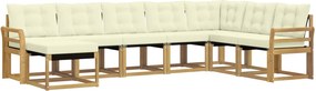 vidaXL Σειρά Καναπέ Εξωτερικού με μαξιλάρι 8 pcs Λευκό και Κρεμ