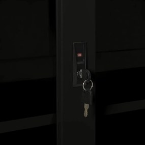 vidaXL Ντουλάπι με Συρόμενη Πόρτα Μαύρο 90 x 40 x 90 εκ. Ατσάλινο