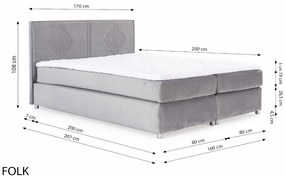 Επενδυμένο κρεβάτι Folk-Roz-200 x 200