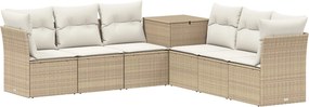 vidaXL Σετ Καναπέ 7 τμχ. Μπεζ και Κρέμ 234 x 234 x 85 εκ