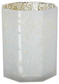 Artekko Artekko Frosted Λευκό Γυάλινο Κηροπήγιο (13x13x15)cm 70481-FRCLCA-SA