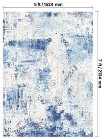 VEVOR Large Area Rug 5x7 ft Anti-Skid and Tear-Resistant Floor Mat Modern Blue