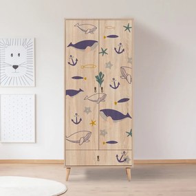 Διφυλλη Ντουλαπα Πολυχρωμη CITY MARIN 45x80x190