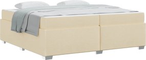 vidaXL Σκελετός Κρεβατιού με στρώμα Κρεμ 200 x 200 cm ύφασμα
