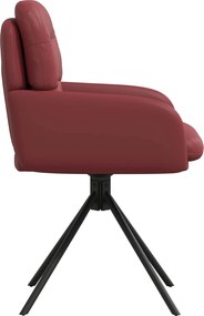 vidaXL Γυριστές καρέκλες φαγητού 2 pcs Τεχνητό Δέρμα Κόκκινο