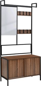 Έπιπλο Εισόδου Με Καθρέφτη (80x35x172) Spitishop Nobile Walnut/Black