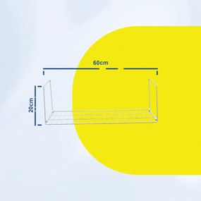 Κρεμαστό Ράφι Οργάνωσης 60x20x20cm Άσπρο ή Μαύρο - Άσπρο