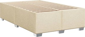 vidaXL Κρεβάτι Boxspring με Στρώμα Κρεμ 120x190 εκ. Υφασμάτινο