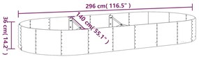 vidaXL Ζαρντινιέρα Ανθρακί 296x140x36εκ Ατσάλι με Ηλεκτρ. Βαφή Πούδρας